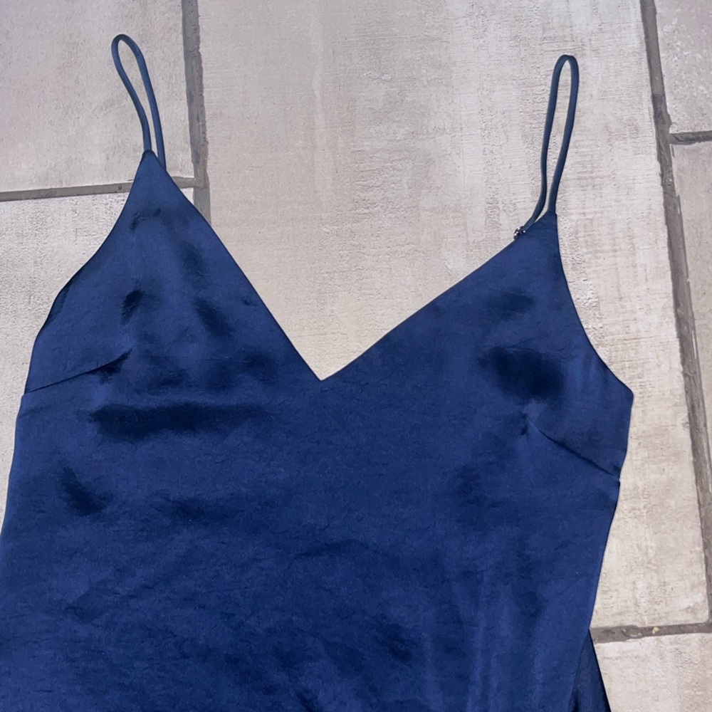 Aritzia Wilfred Navy Silk Dress